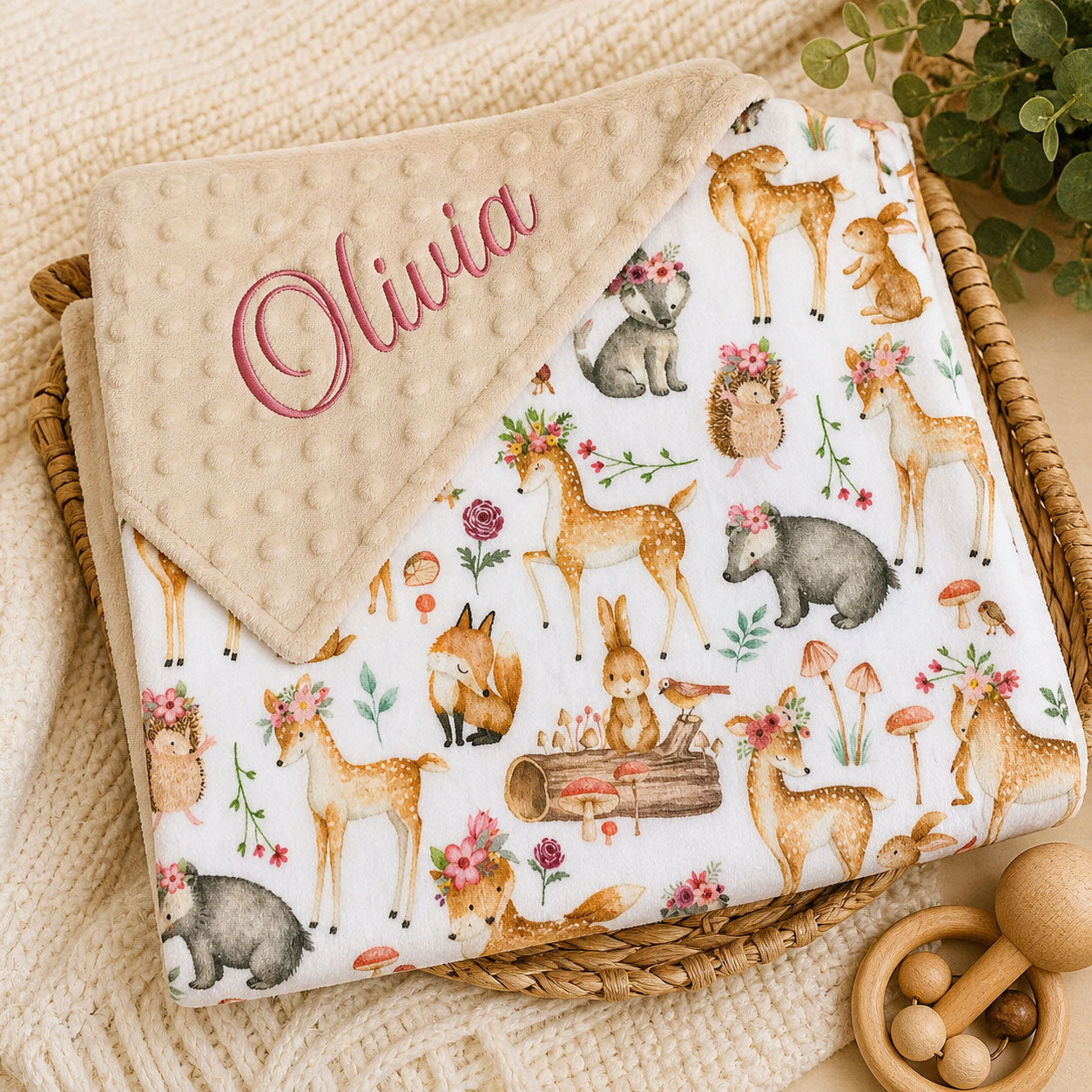 Woodland Bloom Peersonalized Blanket