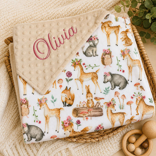 Woodland Bloom Peersonalized Blanket