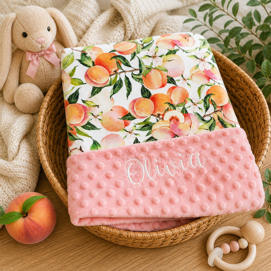 Sweet Peach Personalized Blanket