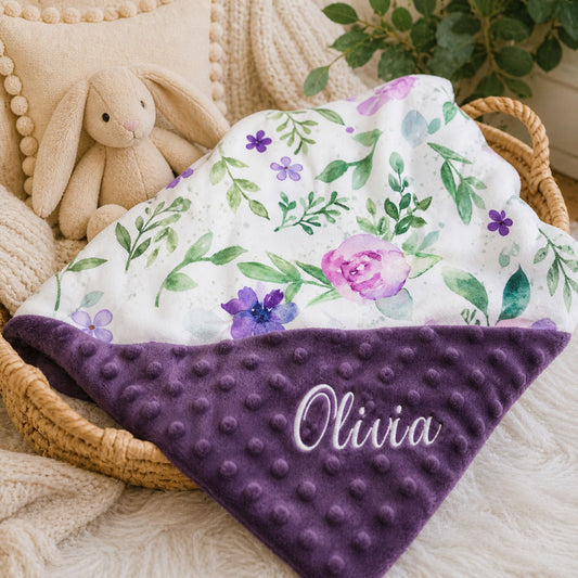Lavender Garden Personalized Blanket